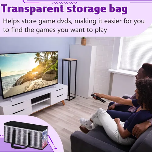 Vista 7 de Cunno Paquete de 12 bolsas de almacenamiento de DVD de PVC transparente para DVD, CD, álbumes, libros, caja VHS, fundas de películas, discos