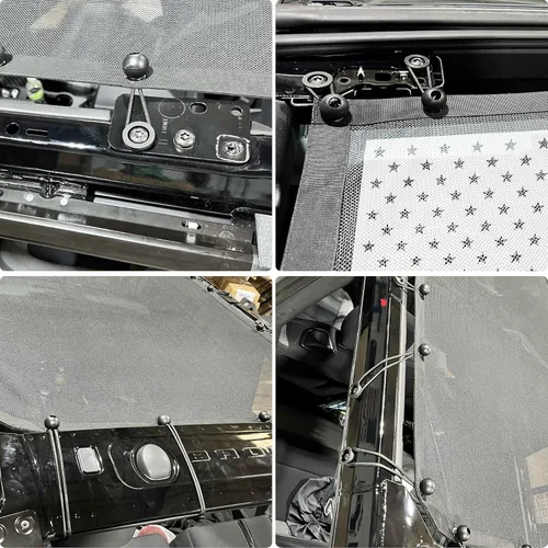 Vista 6 de BESTAOO Parasol para accesorios Ford Bronco 2021 2022 2023 2024 2025 2 puertas, parasol de malla frontal Bimini cubierta superior para Bronco de 2