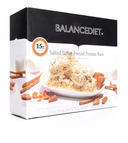 Vista 16 de BalanceDiet™ Barra de proteínas 0.53 oz de proteína Bajo en carbohidratos Caja de 7 barras (nuez de caramelo)