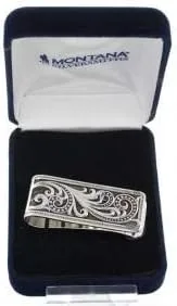 Vista 2 de Montana Silversmiths Clip para dinero con temática occidental fabricado en Estados Unidos