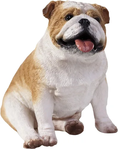Sandicast Escultura de bulldog cervatillo, sentado, tamaño pequeño
