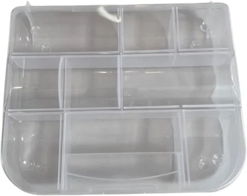 Caja de almacenamiento, plástico, multifuncional, 9 compartimentos con tapa para artes, manualidades, escuela, suministros para el hogar.