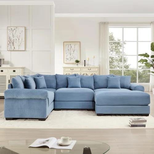 Vista 104 de Otomana para sofá modular modular, sofás seccionales de pana de gran tamaño para sala de estar, dormitorio, apartamento, sofá de nube de asiento