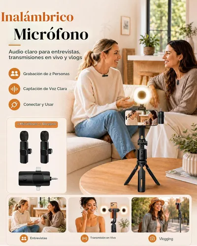 Vista 4 de UBeesize 71" Vlogging Kit, Face Tracking Tripod, Desk Stand, Mics & Light Supports Phones & Cameras,360°Auto Follow,Floor-to-Desk Setup with Remote