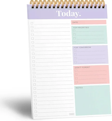 Sweetzer & Orange Bloc de notas diario y semanal de tareas pendientes – Planificador de trabajo sin fecha y organizador con sección de lista de