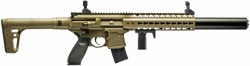 Vista 4 de Sіg Sauer MCX .177 Cal CO2 FDE - Rifle de aire con Wearable4U CO2 de 3.17 oz (paquete de 2) y paquete de 500 pellets