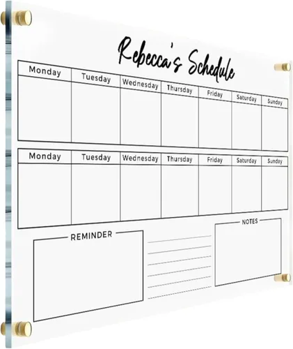 Custom Weekly Family Calendar with Side Headers - Personalized Calendar 2025, Dry Erase Calendar, Monthly and Weekly Calendar, Transparent Calendar