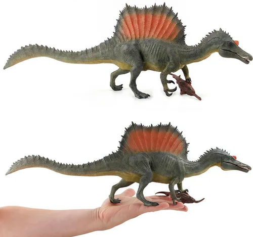 Gemini&Genius Figura de dinosaurio de Spinosaurus, figura de acción de dinosaurio con mandíbula móvil, regalo de cumpleaños para niños, colección y