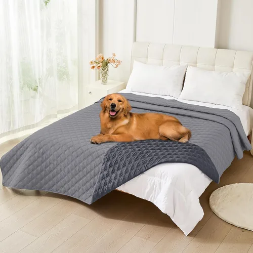 Vista 130 de Smiry Funda impermeable para cama de mascota, suave y lavable, para cama, sofá, reversible, perros pequeños, medianos, grandes, gatos, diseño