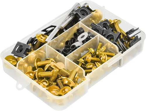 Vista 11 de AICEL 177 piezas de kit de pernos para carenado de motocicleta, juego de tuercas y clips de pernos coloridos, tornillos de aluminio M5 M6
