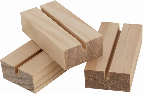 Vista 4 de KEILEOHO 30 soportes de madera para números de mesa, soporte para tarjetas de mesa, soporte de números de mesas de madera, soportes de tarjetas