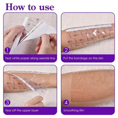 Vista 6 de Vendaje de cuidado posterior para tatuajes, 6 pulgadas x 2 yardas, película transparente impermeable para segunda piel, curación, vendajes adhesivos