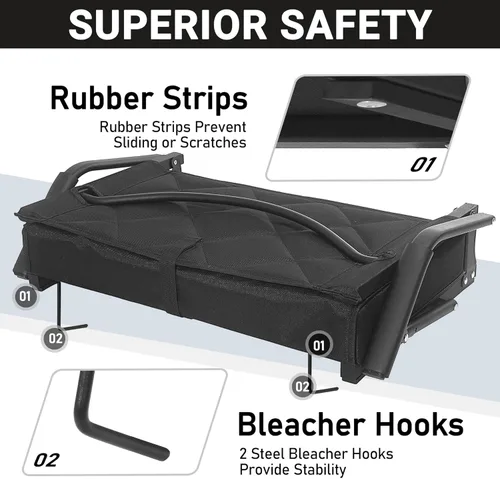 Vista 7 de Sheenive Asientos de estadio extra anchos para gradas (380 libras) – Suave y cómoda, silla grande y alta con soporte para la espalda, 2 piezas