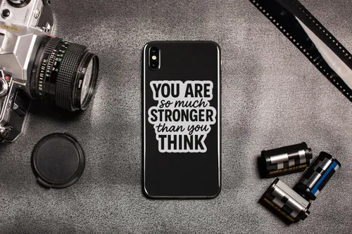Vista 5 de 3 calcomanías inspiradoras de vinilo con texto en inglés "You are So Much Stronger Than You Think" ("You are So Much Stronger Than You Think")