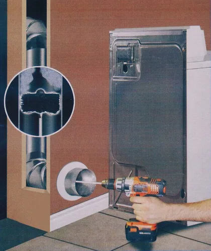 Vista 5 de Kit limpiador de ventilación de secadora de 10 pies, kit de limpieza de conductos de secadora, incluye 8 varillas flexibles, cabezal de cepillo