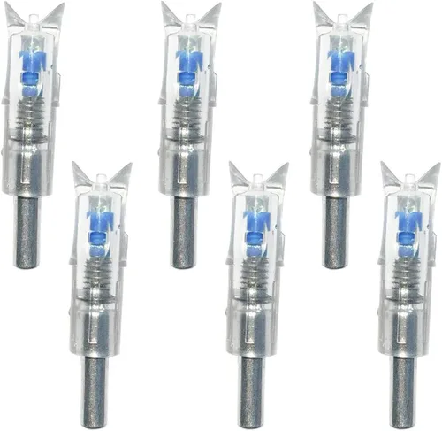 6 piezas de culatines iluminados para ballesta con 0.300''7.62mm de diámetro interior, culatines de tiro con arco iluminados estilo media luna