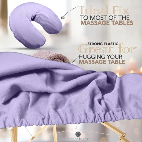 Vista 3 de LONDON LINENS Sábanas de microfibra suave de 3 piezas para mesa de masaje, superligeras, resistentes a las manchas y a las arrugas, incluye funda