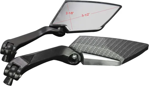 Vista 3 de Mini espejos retrovisores de motocicleta de carbono negro compatibles para 2017 Ducati Scrambler Desert Sled