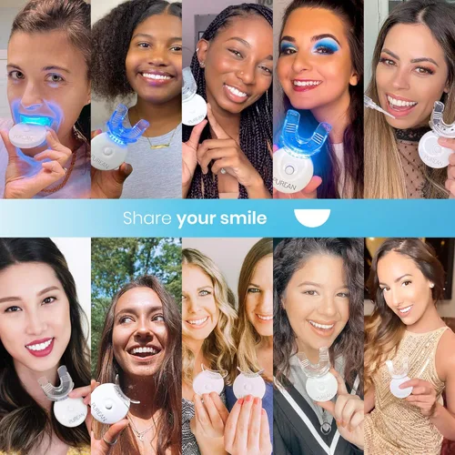 Vista 2 de Kit de blanqueamiento dental con luz LED – 2 jeringas de 0.17 onzas líquidas de gel blanqueador de dientes profesional de peróxido de carbamida al