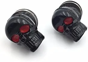 HONGK - Tornillos negros de diseño 3D de calavera zombi compatibles con marco universal de placa de matrícula, parabrisas, repuesto para automóvil,