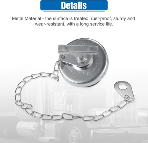 Vista 6 de uxcell Tapa universal de llenado de aceite de motor de 2 pulgadas con cadena para motores N14 L10 M11 ISM Deisel