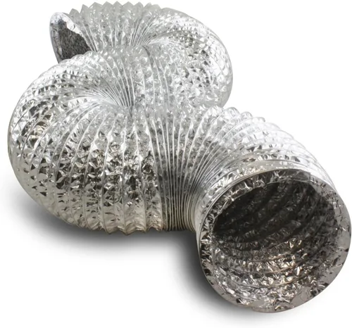 Vista 2 de HVAC Premium Tubo flexible de conducto de aire flexible de manguera de aluminio de 4 pulgadas para conductos rígidos de HVAC Flex - 10' pies