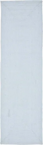 Vista 2 de SAFAVIEH Braided Collection BRD176A - Alfombra de pasillo reversible de algodón, hecha a mano, 2 pies 3 pulgadas x 8 pies, color azul claro