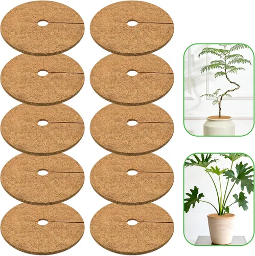 Vista 17 de ZeeDix Paquete de 6 Anillos de Mantillo de Fibra de Coco, Anillo de Mantillo de Fibra de Coco de 24 Pulgadas, Tapete Protector de Árboles 100%