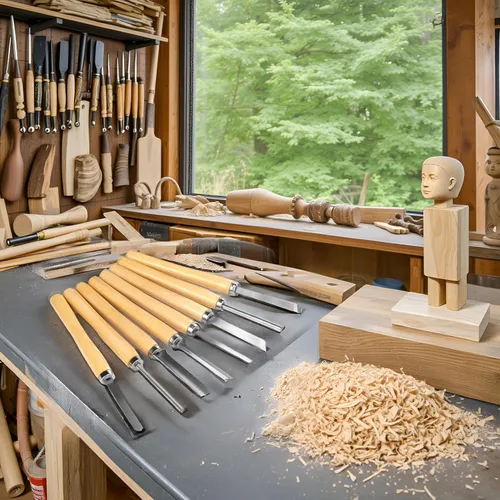 Vista 2 de Juego de cinceles de torno de madera, kit de cinceles de torneado de madera HSS, cincel de escultura, cinceles para carpintería, torno de madera