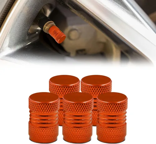 Vista 8 de 5 tapas para vástago de válvula de neumático, cubierta de tapas de aire, cubiertas de vástago de válvula de rueda de aleación de aluminio con anillo