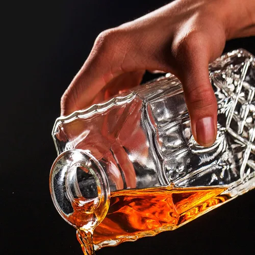 Vista 3 de 1 pieza decantador de diamante de 33.8 oz, decantador de whisky de cristal – Para whisky, bourbon, escocés y licores