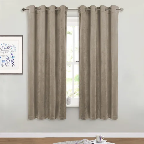 Vista 21 de StangH Cortinas de terciopelo gris de 84 pulgadas para oscurecer la habitación, con aislamiento térmico, cortinas gruesas y pesadas para sala