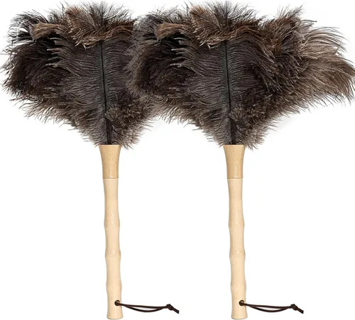 Vista 10 de Plumero Retráctil de Pluma de Avestruz para Limpieza, Plumero de Plumas Esponjoso y Natural con Mango Retráctil, Suministros de Limpieza de Mano