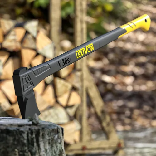 Vista 9 de LEXIVON V36s - Hacha de división de 36 pulgadas, mango compuesto de fibra de vidrio ligero y agarre ergonómico TPR Funda protectora de transporte