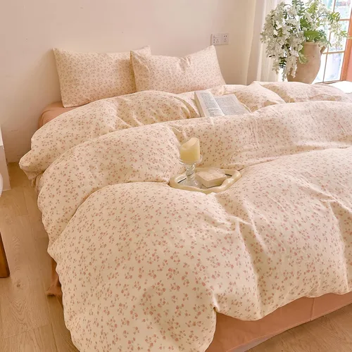 Vista 38 de HighBuy Funda de edredón floral de algodón, floral, coquette, fundas de edredón ligeras, suaves para niñas, juego de ropa de cama estilo jardín