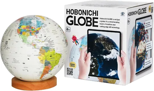 Vista 5 de Hobonichi Globe - Globo interactivo AR de 7.9 pulgadas, fabricado en Japón con aplicación interactiva gratuita