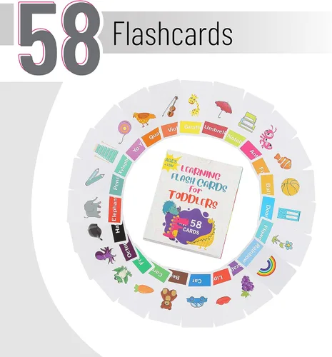 Vista 2 de Mr. Pen Tarjetas flash del alfabeto para niños pequeños, de doble cara, 58 tarjetas de imagen, ABC y tarjetas flash de números