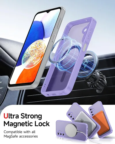 Vista 1361 de LeYi Funda para teléfono Samsung-S23: protector de pantalla e imán MagSafe Púrpura
