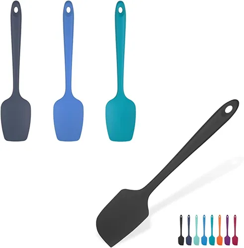 U-Taste Juego de espátula de cuchara de silicona y espátula grande, raspador de goma flexible de alta resistencia al calor de 600 ºF, juego de 4