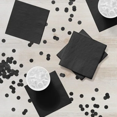 Vista 4 de Creative Converting Servilletas de papel de 3 capas, color terciopelo negro, 50