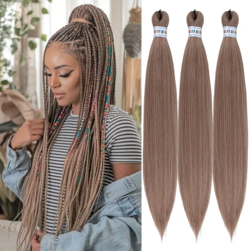 Vista 154 de Extensiones de Cabello para Trenzar Leticia Cabello Sintético Preestirado Yaki Cabello Ez para Trenzar