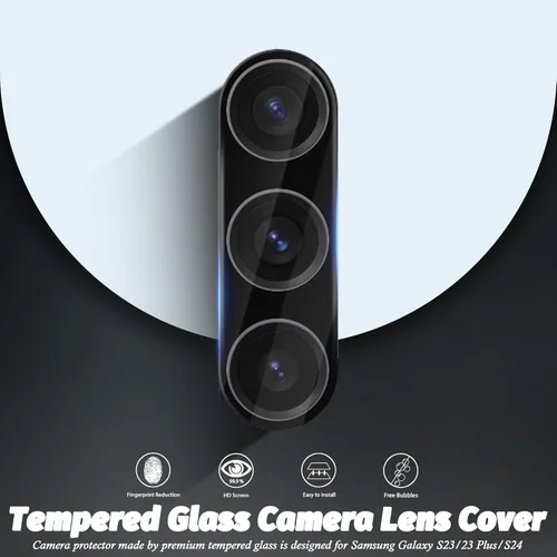 Vista 6 de Orzero Paquete de 3 protectores de lente de cámara compatible con Samsung Galaxy S24/S23/S23 Plus (no para S24 Plus/S23 FE), protector de vidrio