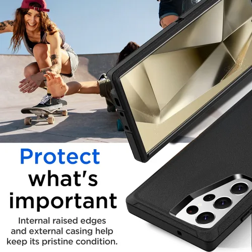 Vista 7 de AICase para Samsung Galaxy S24 Ultra (6.8 pulgadas) con protector de pantalla de vidrio, resistente protección contra caídas de cuerpo completo