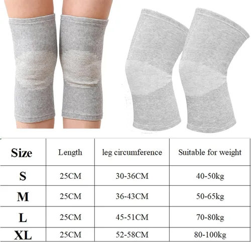 Vista 2 de Rodillera de Carbón de Bambú - Soporte de Rodilla de Bambú Rodillera de Compresión de Bambú - Rodillera Elástica y Cálida de Bambú para Artritis