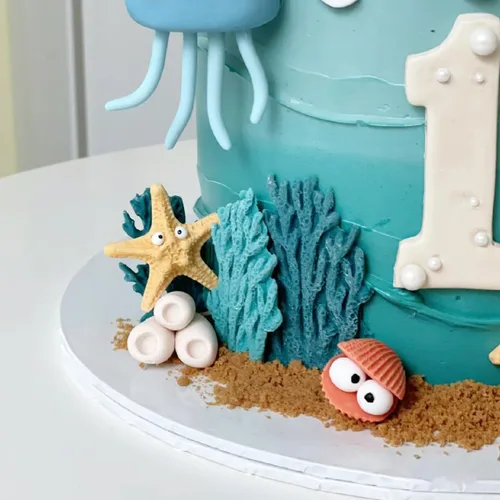 Vista 7 de Molde de silicona para fondant de temática marina, diseño de cangrejo, forma de cangrejo de coral, herramientas para hornear hechas a mano