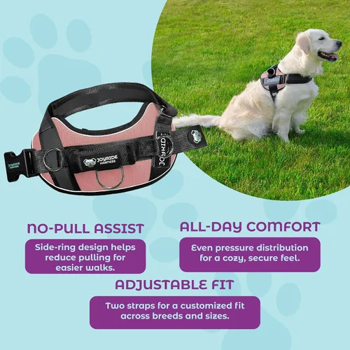 Vista 5 de Joyride Harness 2.0 - El arnés original para perro con anilla lateral sin tirones - Sin estrangulamiento, a prueba de escapes, reflectante, 3 clips