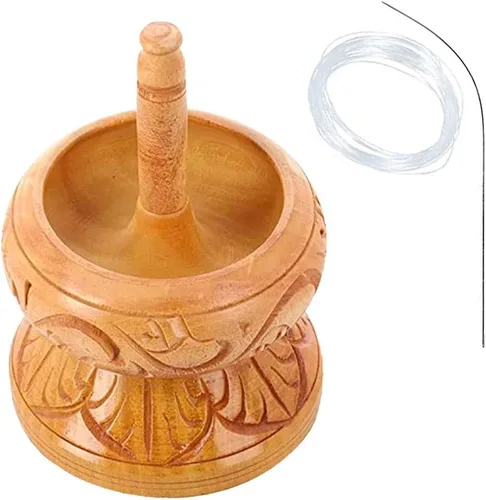 Vista 8 de Kit de hilandero de cuentas de semillas para hacer joyas - Hilandero de cuentas de arcilla con aguja de encaje grande y alambre de 3 metros