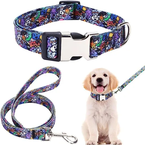 Vista 9 de Weimostar Collar suave para perro con bonito patrón floral y hebilla ajustable, duradero y elegante, collar para cachorros para mascotas pequeñas
