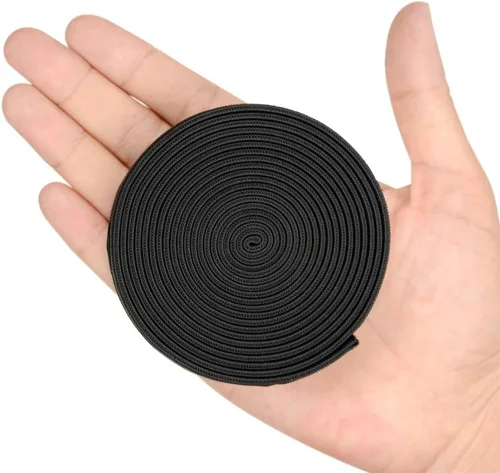Vista 6 de Banda elástica negra para coser tejer, carrete elástico de alta elasticidad para pelucas, cintura, proyectos de manualidades