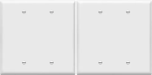 Vista 10 de ENERLITES - Cubierta de salida doble en blanco extra grande, placa de pared de dos bandas en blanco, tamaño grande, 2 bandas de 5.5 x 5.5 pulgadas